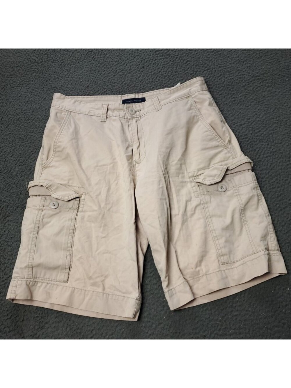 Tommy Hilfiger Cargo Shorts Mens 32 x11 Tan Beige Chino Khaki Casual Utility